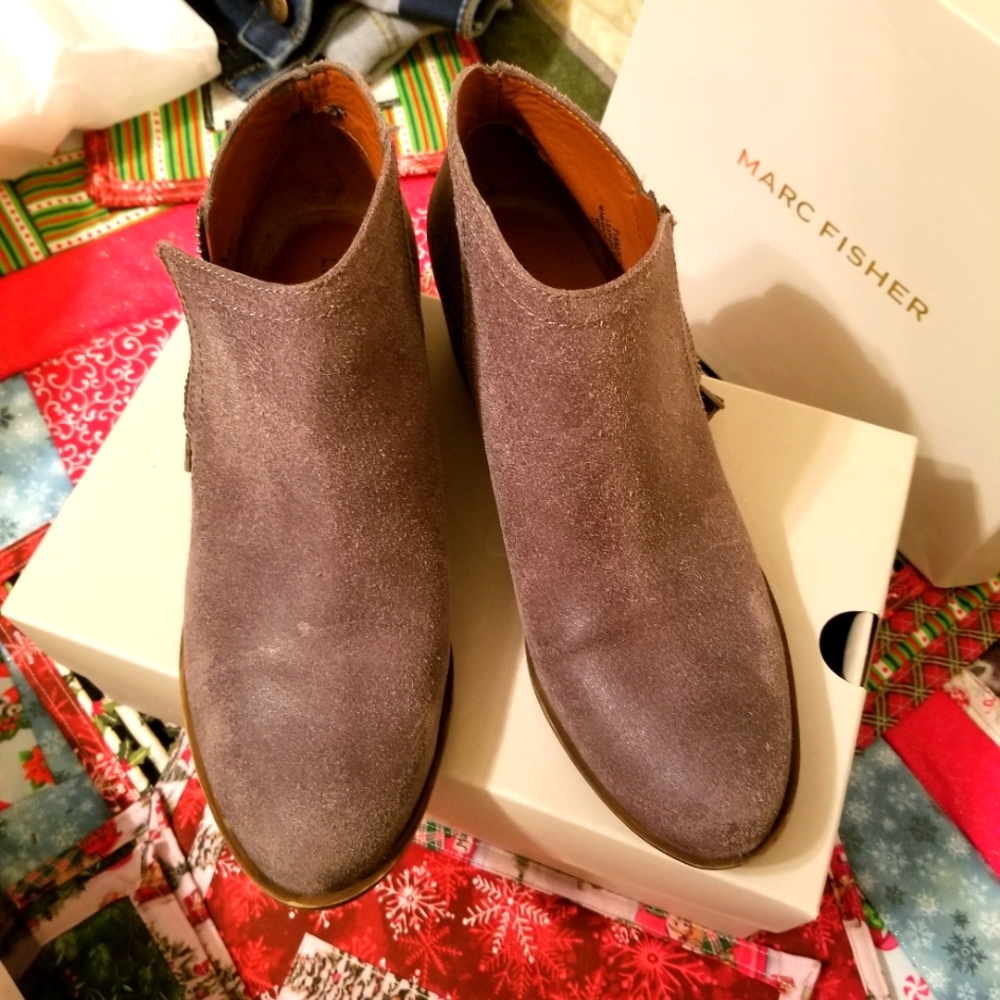 Marc Fisher Gray Suede Boots